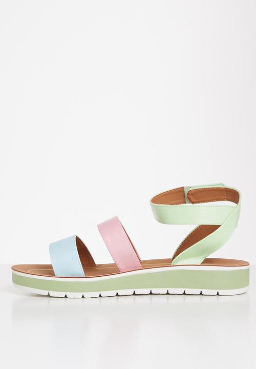 Plum - Belle ankle strap sandal - mint multi