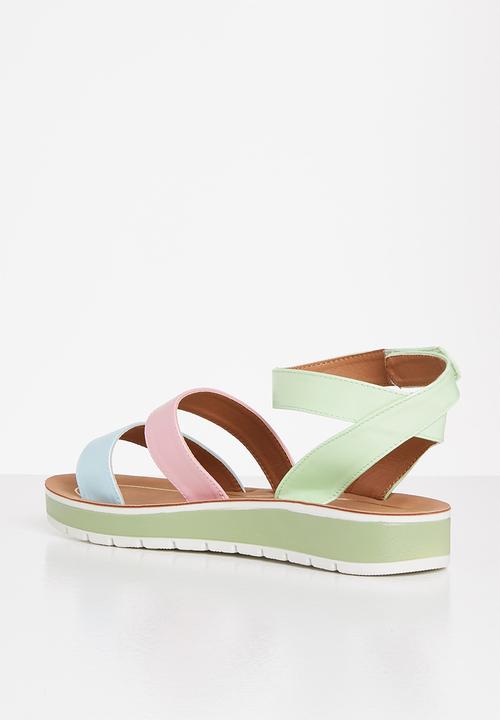 Plum - Belle ankle strap sandal - mint multi