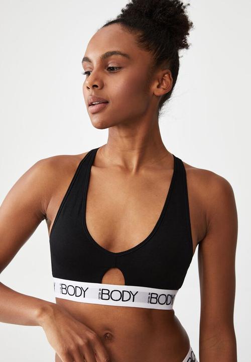 Cotton On - Body organic cotton racer crop - black