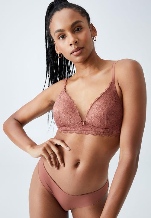 Cotton On - Ultimate comfort lace wirefree bra - cappuccino