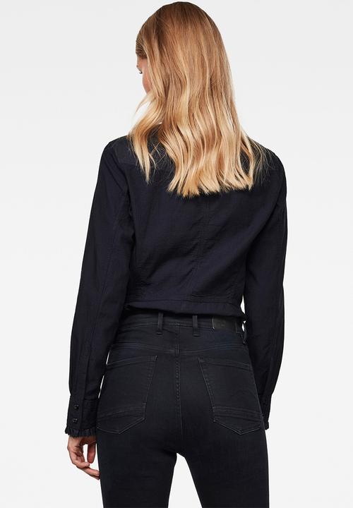 G-STAR - Western kick frill slim long sleeve shirt - rinsed