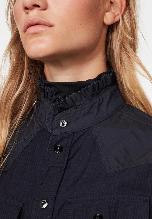 G-STAR - Western kick frill slim long sleeve shirt - rinsed