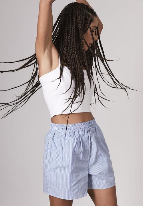 Factorie - Woven short - poolside club white/blue stripe