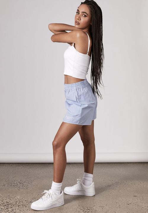 Factorie - Woven short - poolside club white/blue stripe