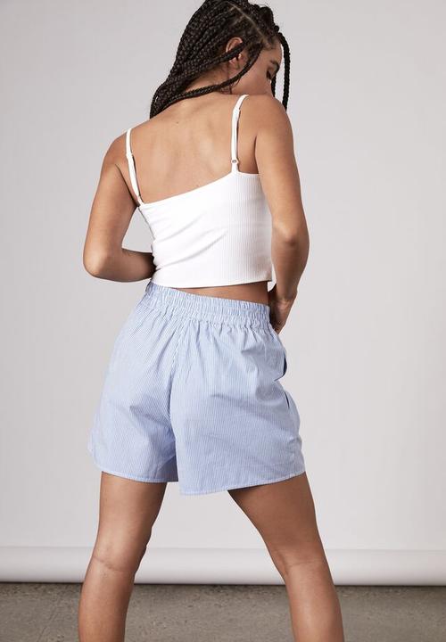 Factorie - Woven short - poolside club white/blue stripe