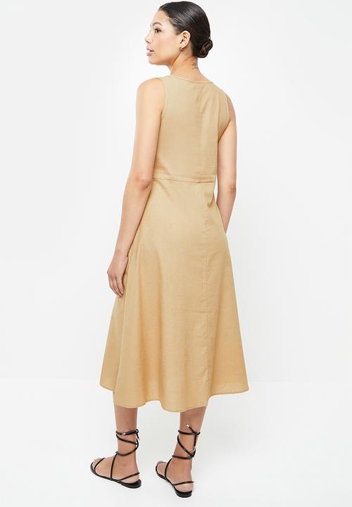 dailyfriday - Pocket tiered midi dress - stone