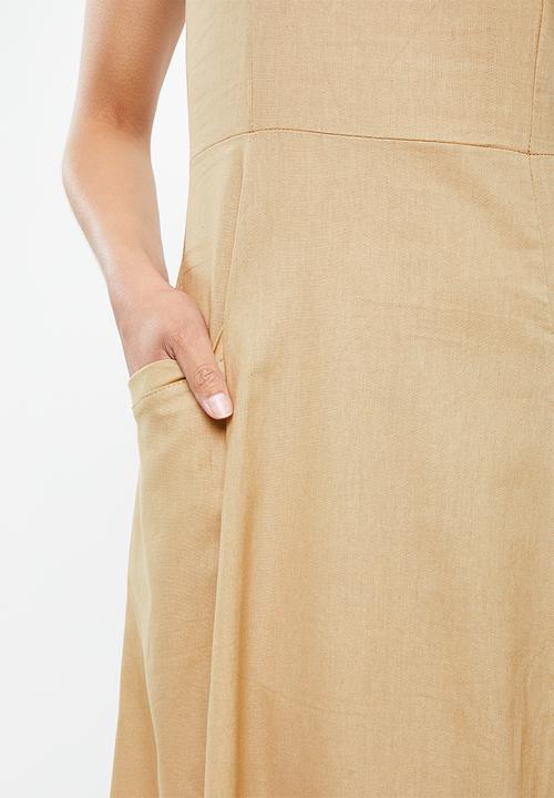 dailyfriday - Pocket tiered midi dress - stone