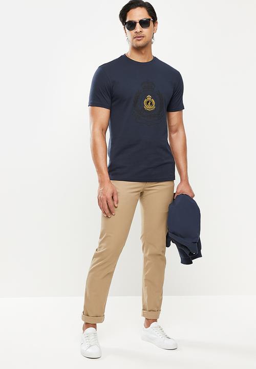 POLO - Robert crest badge ss tee - navy