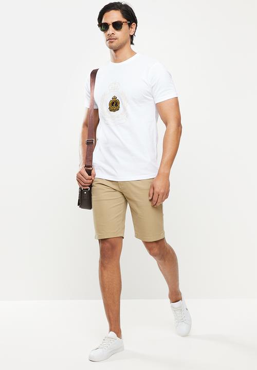 POLO - Robert crest badge tee - white