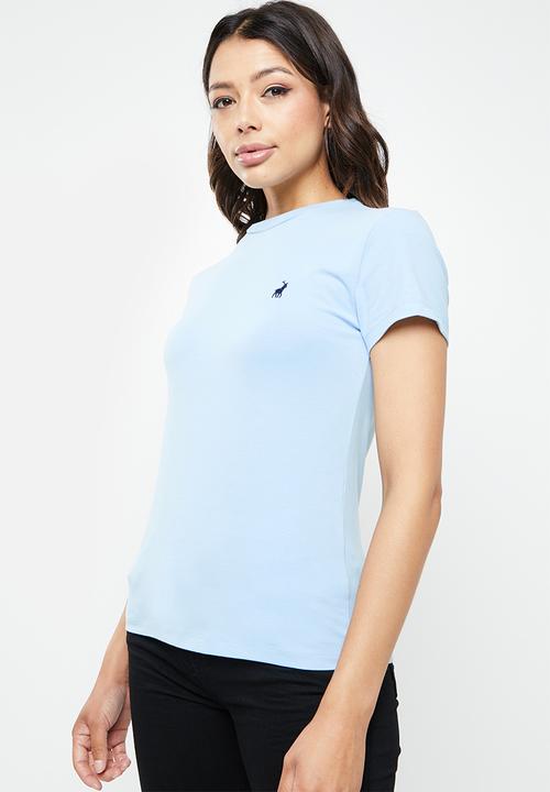 POLO - Allie short sleeve pony stretch T-shirt - light blue