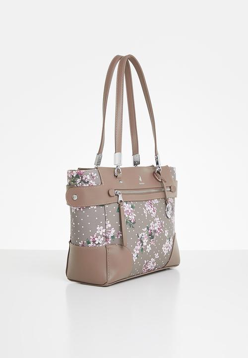 POLO - Polo floral tote - taupe