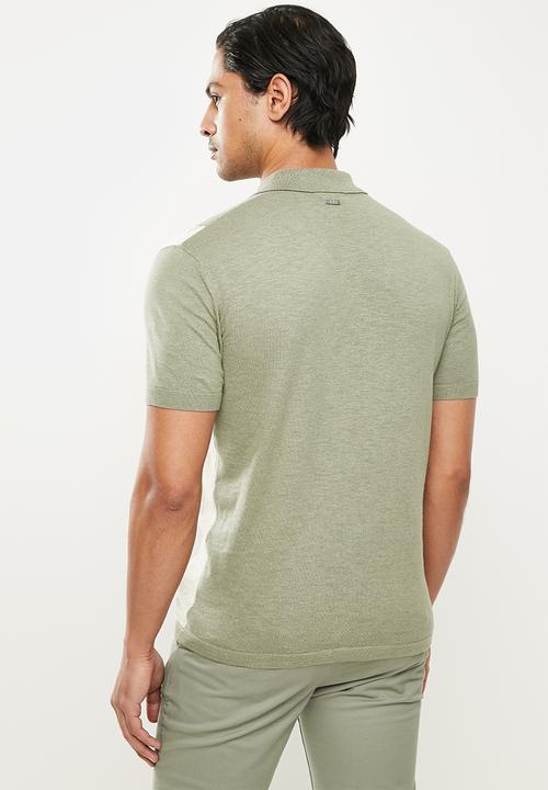POLO - Cuban stripe knitted golfer - fatigue