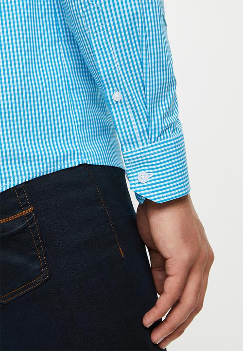 POLO - Christian gingham shirt - blue