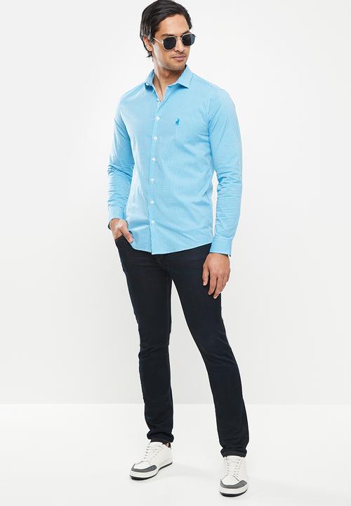 POLO - Christian gingham shirt - blue