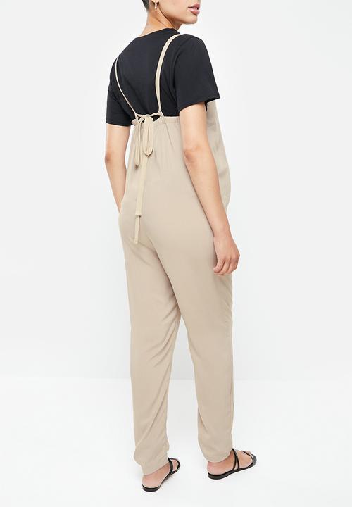 edit Maternity - Strappy easy fitting jumpsuit - stone