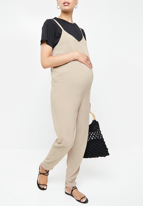 edit Maternity - Strappy easy fitting jumpsuit - stone