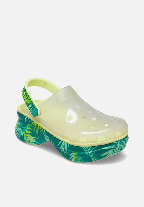 Crocs - Classic bae translucent clog -green & yellow 