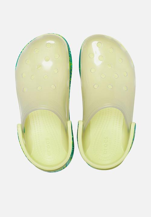 Crocs - Classic bae translucent clog -green & yellow 
