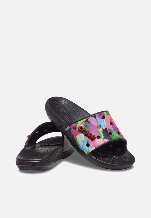 Crocs - Classic crocs bubble block slide - black 