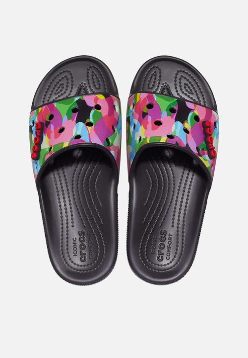 Crocs - Classic crocs bubble block slide - black 