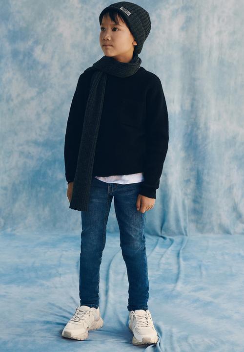 MANGO - Jean slim - open blue