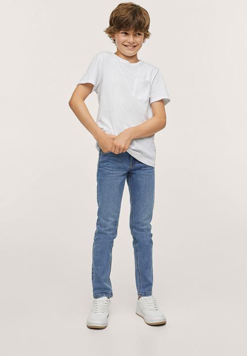 MANGO - Jeans slim - open blue