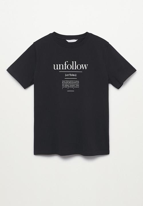 MANGO - T-shirt unfollow - black