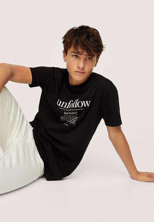 MANGO - T-shirt unfollow - black