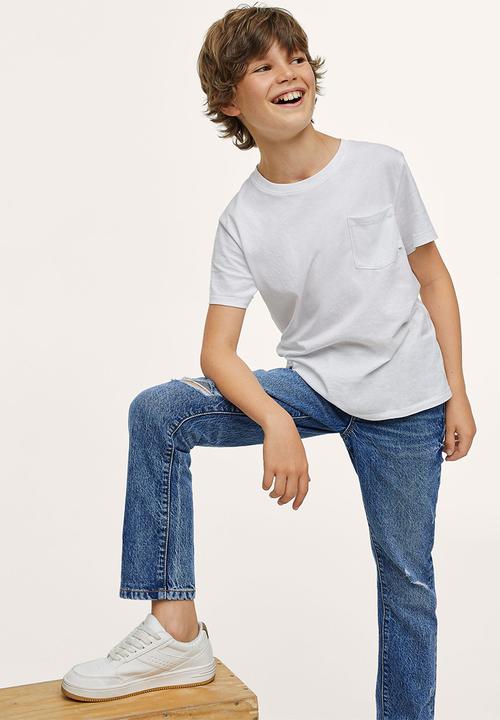 MANGO - Jeans slim - open blue