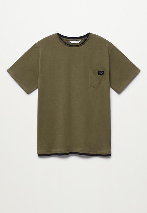 MANGO - T-shirt james - khaki