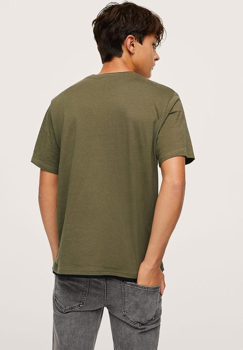 MANGO - T-shirt james - khaki