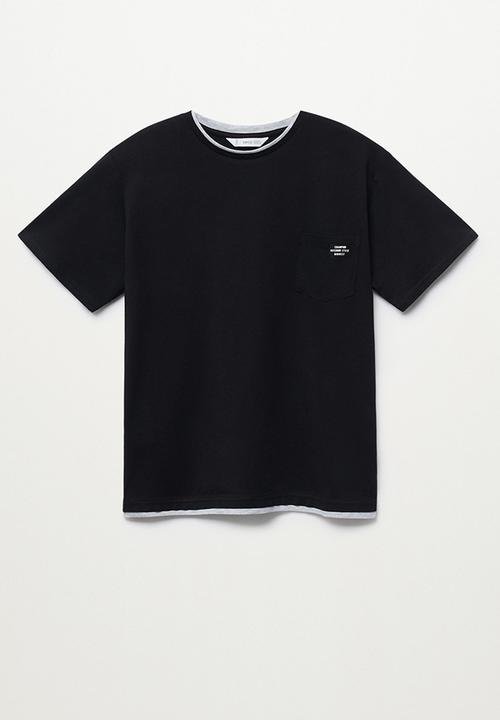 MANGO - T-shirt james - black
