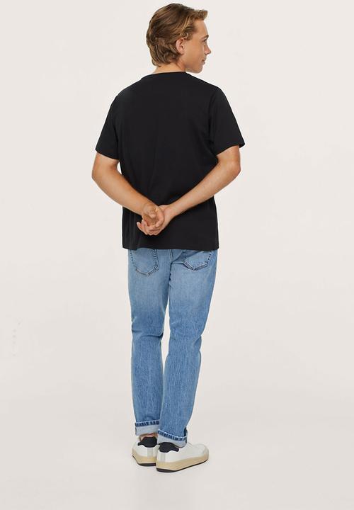 MANGO - T-shirt photo - black