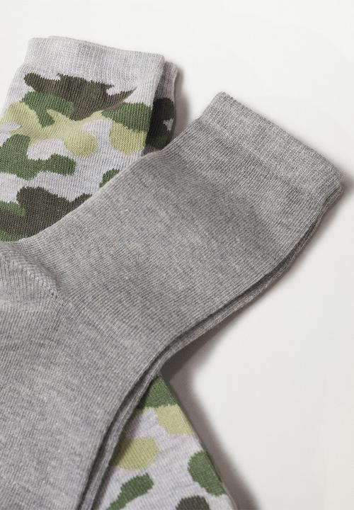 MANGO - Socks camu - grey & green 