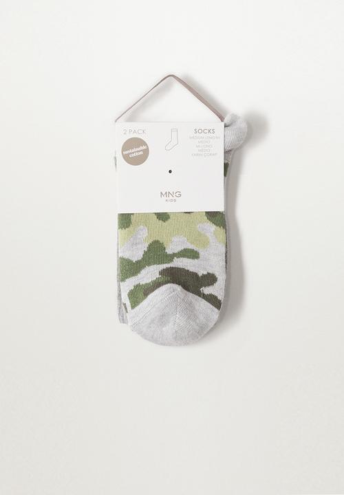 MANGO - Socks camu - grey & green 