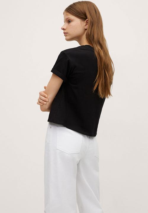 MANGO - T-shirt laura - black