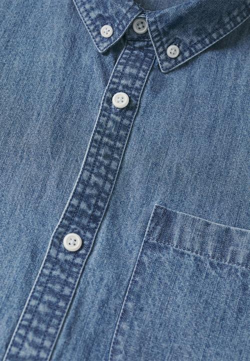MANGO - Shirt lion - open blue