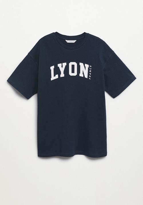 MANGO - T-shirt state - navy