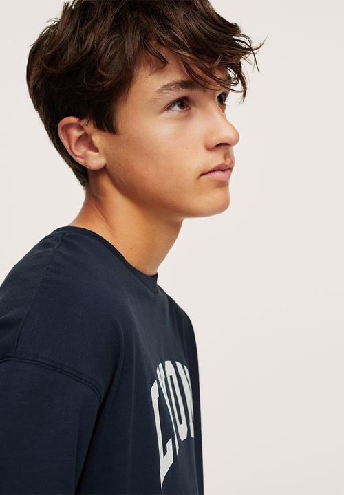 MANGO - T-shirt state - navy