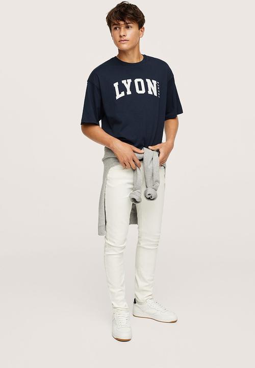 MANGO - T-shirt state - navy