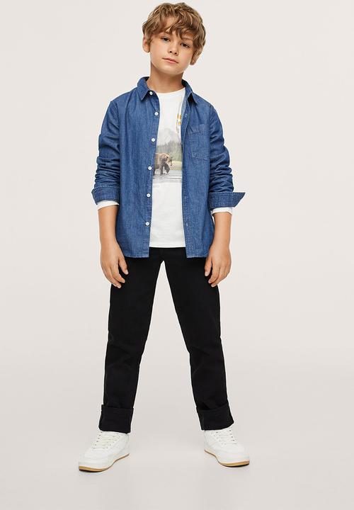 MANGO - Shirt daniel - open blue