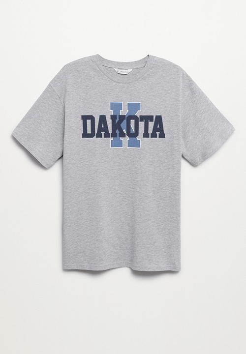 MANGO - T-shirt state - grey 