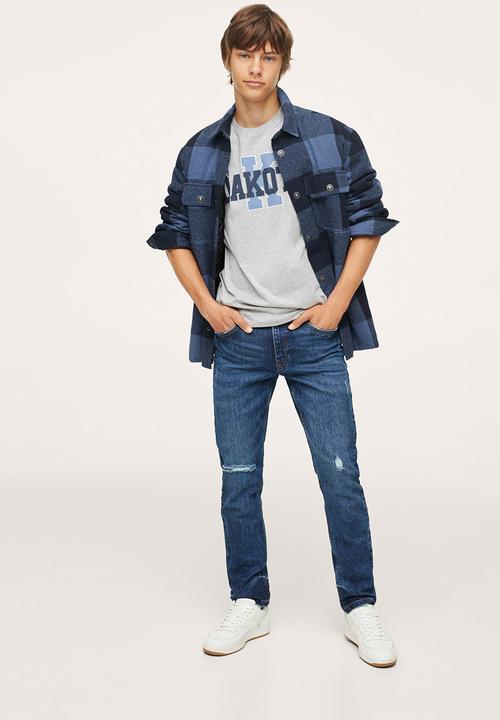 MANGO - T-shirt state - grey 