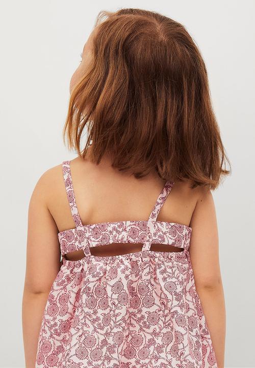 MANGO - Dress korfu - pink & white 