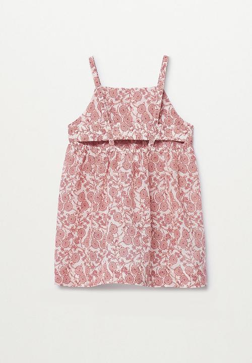 MANGO - Dress korfu - pink & white 