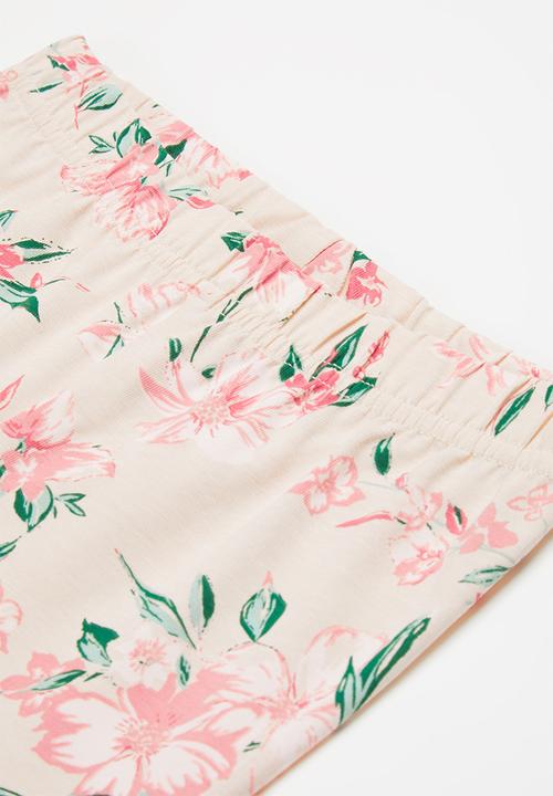 Rebel Republic - Girls 2 pack leggings - pink & peach 