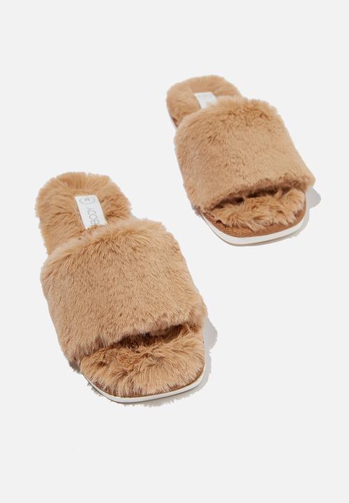 Cotton On - Square toe slide slipper - butterscotch