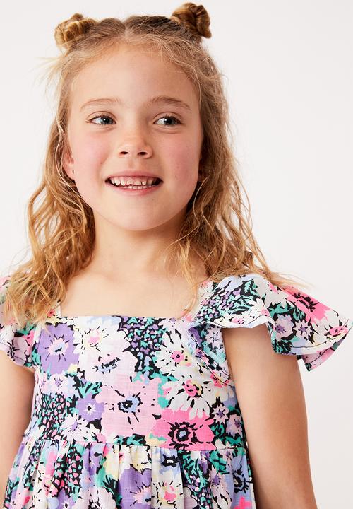 Cotton On - Cady short sleeve dress  - phantom pop flower garden