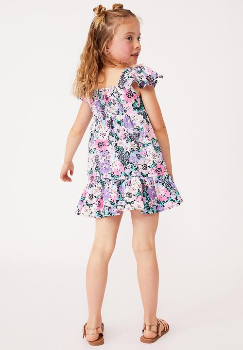 Cotton On - Cady short sleeve dress  - phantom pop flower garden