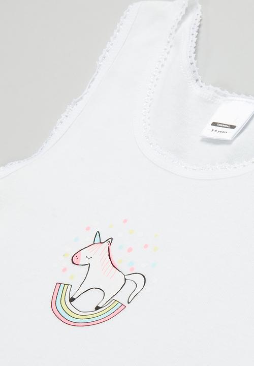Pop Candy - Girls 2 pack sleeveless vest - white